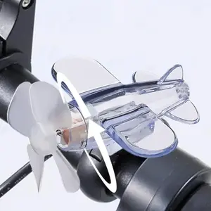Wind Powered LED Airplane Handlebar Lights 360° Spinning Safety Warning For Motorcycle Night Riding Gift Accessory