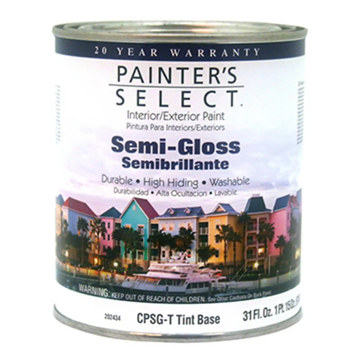 212 MAIN CPSGT Painters Select Qt Tint Base Acrylic Latex Liquid Paint - Indoor/Exterior for Automotive & Motorcycle Paint Care, Semi-Glossy, Washable, Easy Cleanup, Quick-Dry, Non-Spatter, <50g/L VOC
