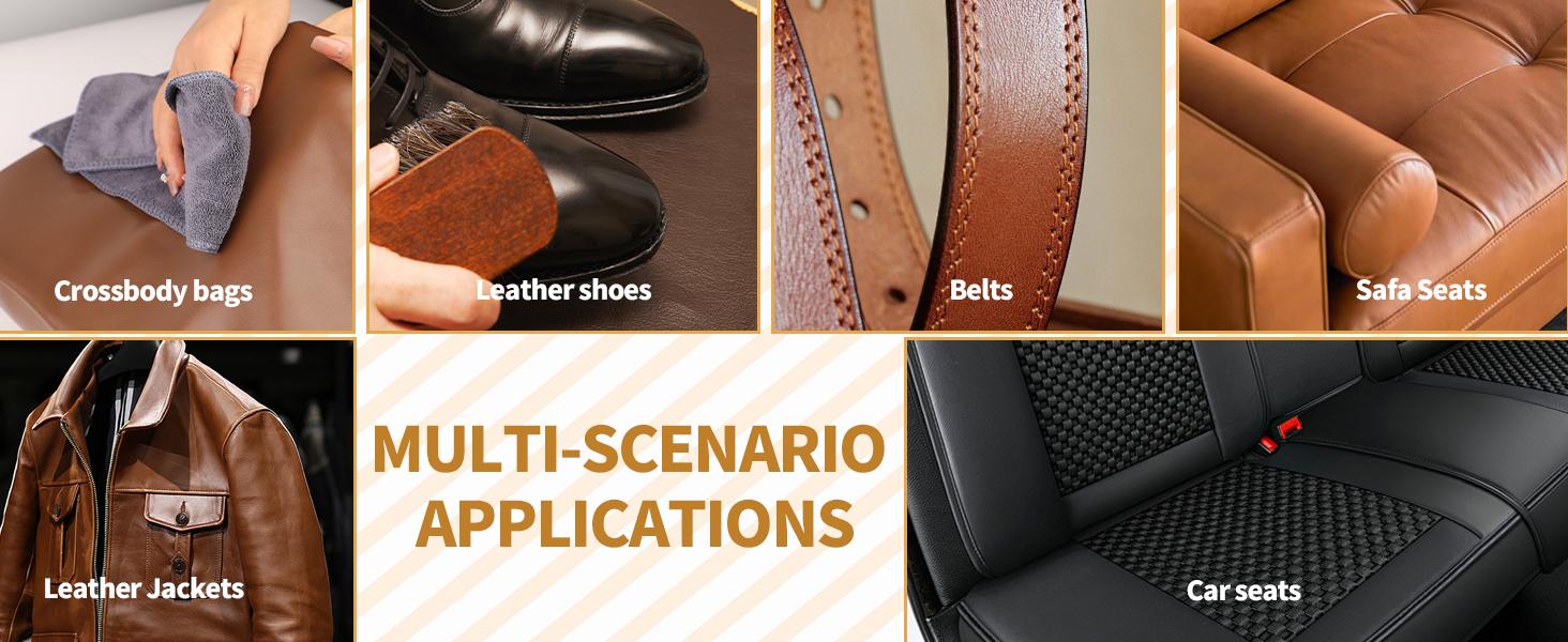 4 Pcs Horsehair Shine Shoes Brush Kit Polish Dauber Applicators Cleaning Leather Shoes Boots Care Brushes Suede Cleaner with Microfiber Shoe Cloth