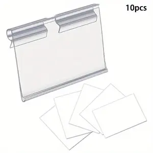 10PCS Price Tag Supermarket Label Plastic Sign Label Rack Steel Shelf Retail Price Tag Label Commodity Logo Display StandBracket