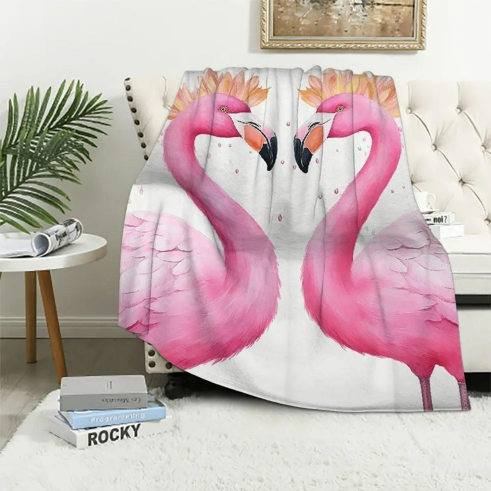 ONETECH Pink Animal Swan Pattern Print Throw Blanket Non Shedding Blankets Room Decor Super Soft Warm for Adults Kids Girl Gifts, Throw Blanket for Couch Bedroom Sofa