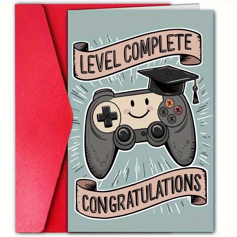 One-Piece.-a-Card-for-Graduation.-Celebrating- a-LEVEL-COMPLETE-Card.-Suitable-for-College-And-High-School-Graduates.-a-Card-to-Congratulate-The-Graduate.-Expressing-Pride.-En