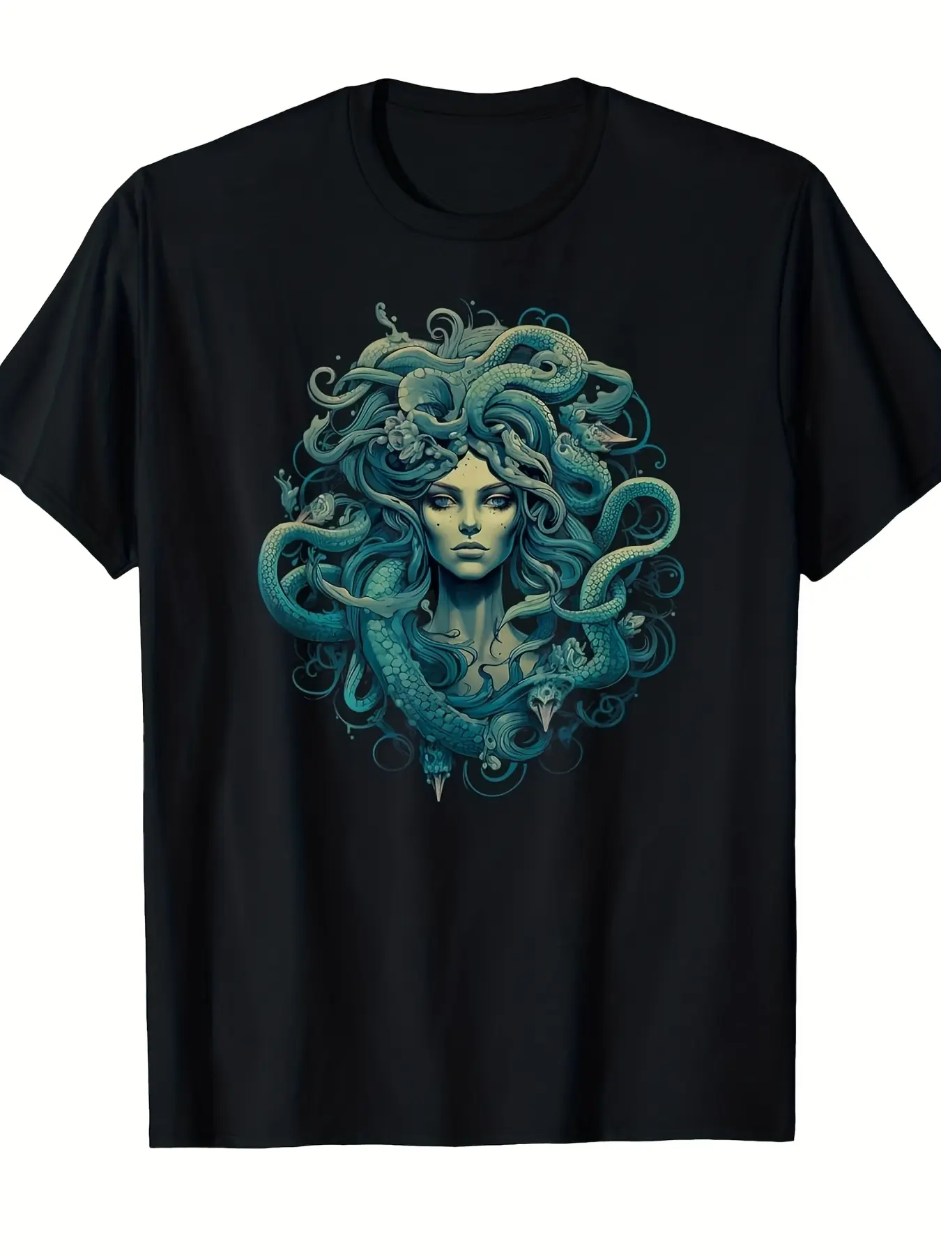 Men'S Medusa Greek Mythology T-Shirt - Dark Retro unisex soft cotton short sleeve t shirt, vintage graphic casual tee for men women teens, perfect birthday holiday gift for camping travel gym daily street  wear