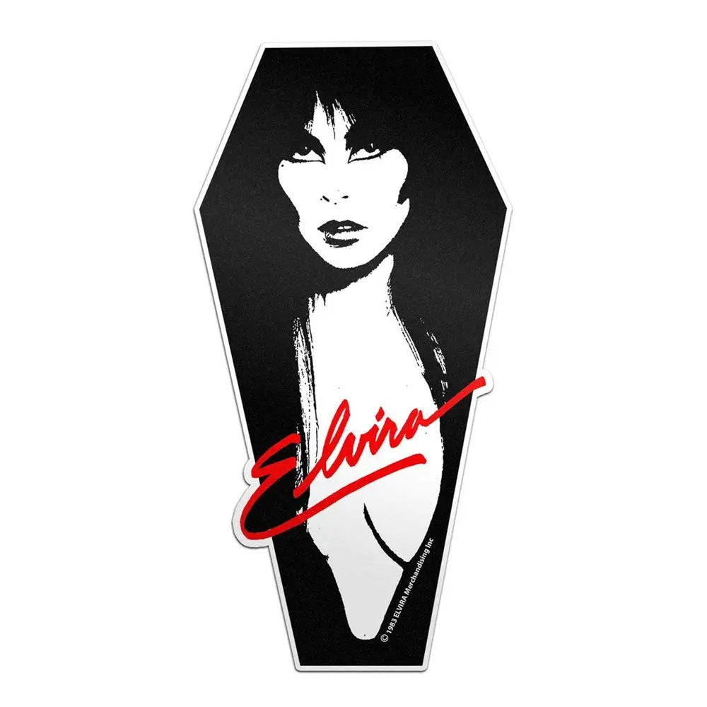 Elvira 1983 Coffin Sticker