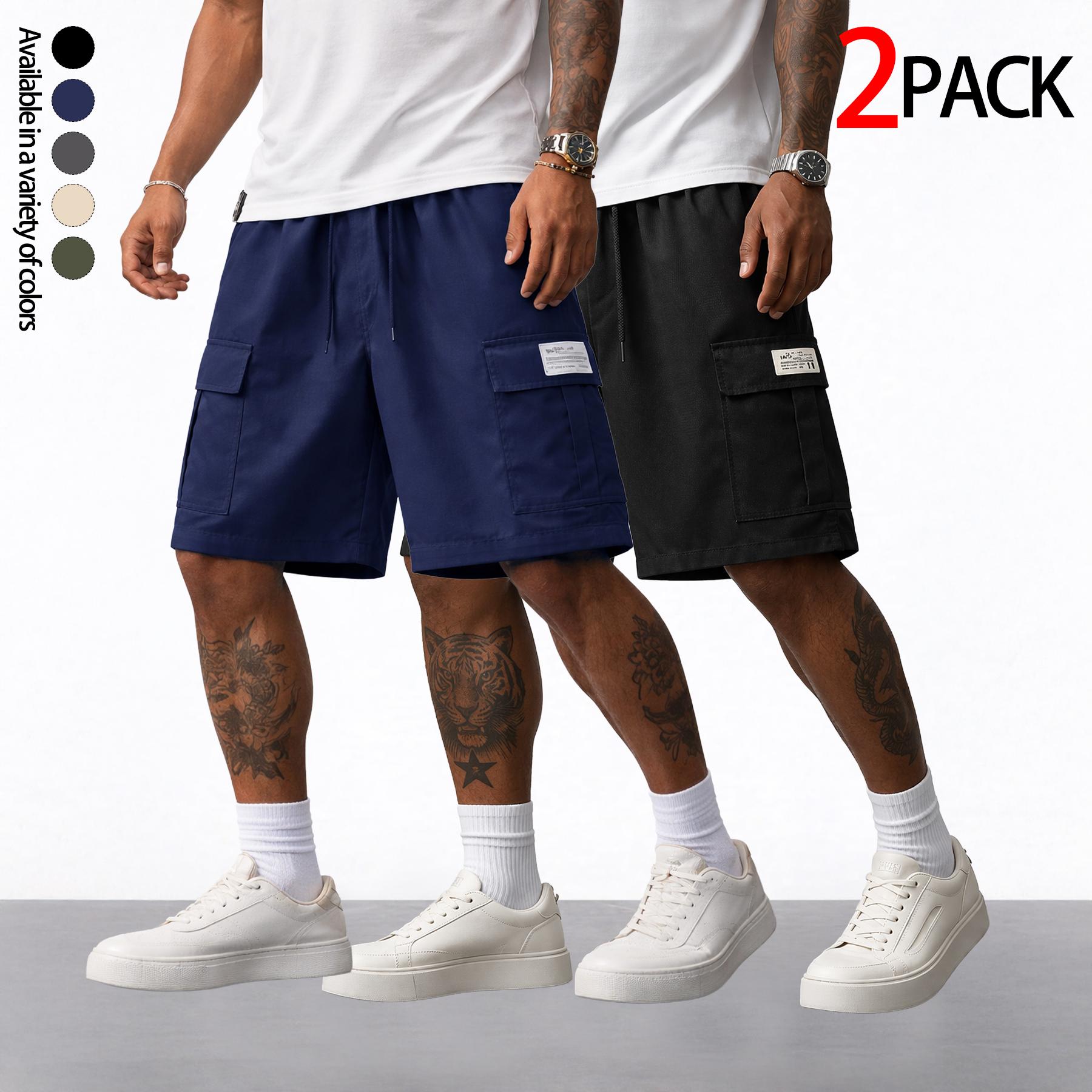 Men’s cargo shorts — heavyweight streetwear brand with multiple pockets, a loose fit that blends hip-hop urban style with practical workwear aesthetics. Suitable for everyday casual wear, fitness training, skateboarding, hiking and mountaineering, and var