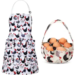 2 pcs egg collecting apron with 15 pockets gathering basket with 7 pockets fresh chicken egg collecting for farmhouse