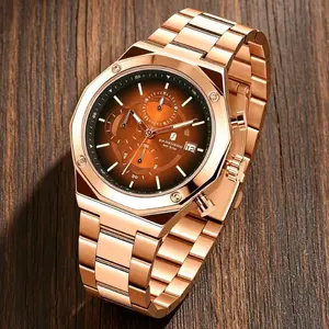 SAPPHERO Men's Multifunction Chronograph Quartz Watch, Waterproof Casual Business Wrist Watch for Daily Wear