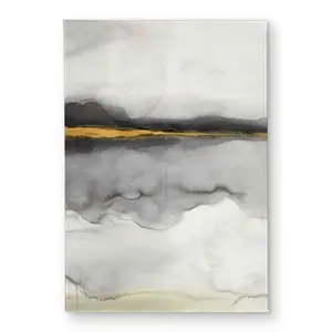 Begin Home Decor CODM1724DDCYH2 17 x 24 in. Gold Stripe Abstract - Indoor & Outdoor Door Mat