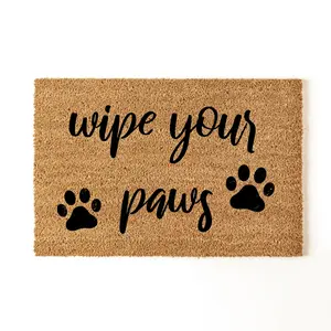 Wipe Your Paws Dog Doormat, Dog Paws Welcome Mat, Pawprints, Funny Door Mat, Dog Lover Gift, Home Decor, Pet Lover Gift, Outdoor Mat