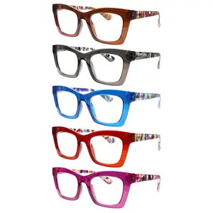 5-Packs anti-blue light glasses feature a wide rectangular frame with sturdy metal hinges, blending European and American fashion styles. They make an ideal holiday or birthday gift for anyone who spends a lot of time in front of screens.