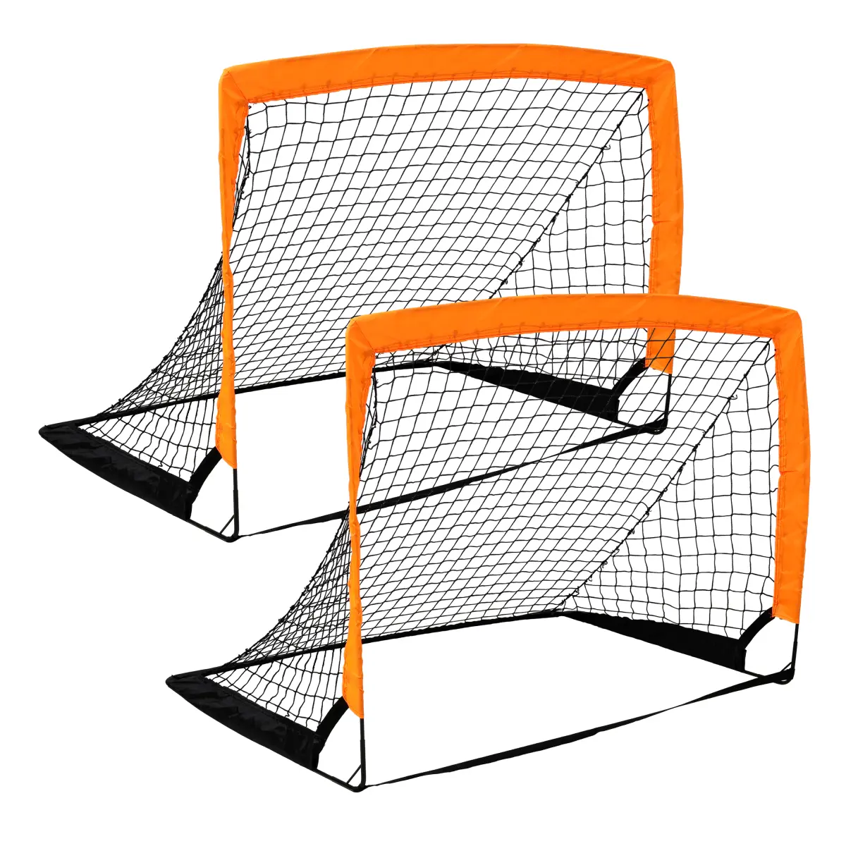 2-Pack Portable Pop-Up Football Goals with Securing Ground Stakes, Foldable Training Net for Backyard set , Beach Outdoor Sports Practice (Kids & Adults) soccer rebounder