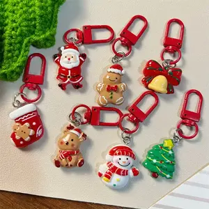 5/20pcs Christmas Keychain Charms - Santa, Reindeer, Snowman, Tree - Red & Green Holiday Decorations , Perfect Christmas Gift for Women & Men - Festive Party Favors, Christmas Accessories, Bag Ornaments, Seasonal Decor