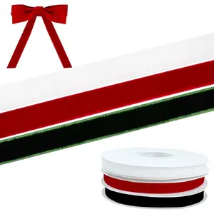 3 Rolls 30yards  Ribbon,3/8 inch  Ribbon for  Wrapping Crafts Christmas Tree Ornaments Garland Decorations (red Green White)