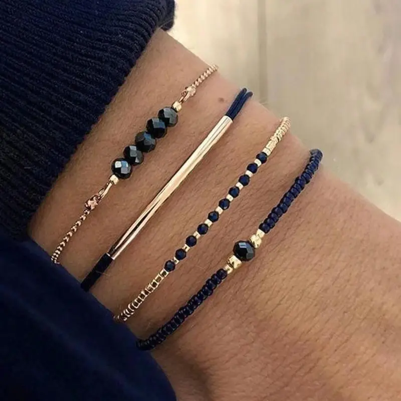 Boho Style Beaded Stackable Bracelet Set, Beaded Bracelet Sets, 2024 New Style Fashionable Jewelry for Women & Men, Trendy All-match & Exquisite Matching Bracelet for Birthday Gift