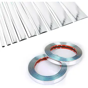 16Ft Chrome Silver Extra Thick Auto Molding Trim Universal Bumper Window Door Body Side Decorative Strip Scratch-Proof (Width: 1/2inch [12mm])