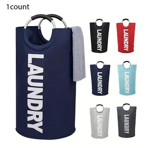 Large Capacity Laundry Basket with Soft Handle, Foldable Dirty Clothes Storage Organizer for Bathroom Bedroom Dorm Room Decor Home Decoration