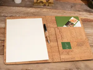 Left handed A4 Padfolio, handmade in cork