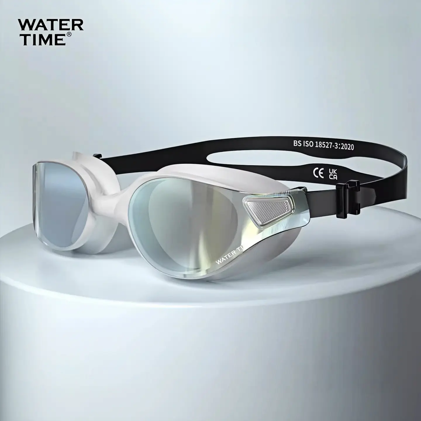 WATER TIME Adjustable Adult Soft Silicone Swim Goggles, Sealed Leakproof Design, Comfortable Non-Slip Fit, Essential Swimming Gear for Beginner Learners - White, Adjustable Swim Swimming Goggles