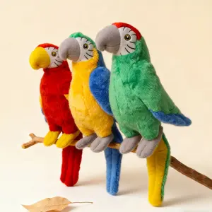 Pet Chew-Resistant Plush Interactive Toy with Sound, Parrot-Shaped, Suitable for Large, Medium, and Small Pets Like Cats and Dogs, Double-Layer Fabric, Built-In Airbag