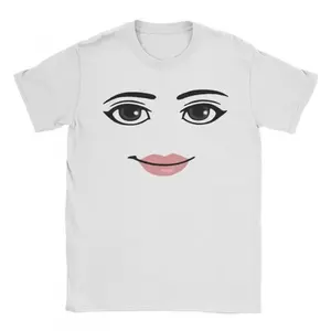 Round Neck Short Sleeve Clothing Summer Novelty Harajuku Streetwear Robot Robloxs Woman Face Game Tshirt Aesthetic Clothes