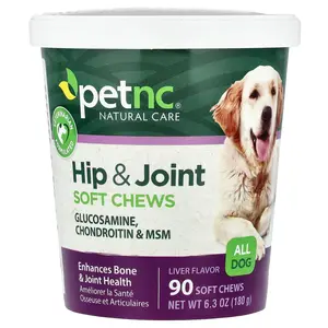 petnc NATURAL CARE Hip & Joint Soft Chews, All Dog, Liver, 90 Soft Chews, 6.3 oz (180 g)