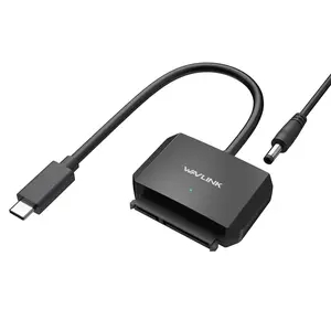 WAVLINK USB C to SATA III Hard Drive Adapter Cable 5Gbps Converter for 2.5/3.5" HDD/SSD with Power Adapter & LED Indicator Compatible with Windows MacOS Linux Chrome Android