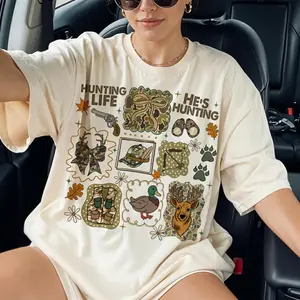 He's Hunting Shirt, Preppy Camo Bow Sweatshirt, Deer Hunting, Duck Hunter, Hunting Shirt, Girl Fall Camo Bow 100% Cotton Graphic Design Digital Print For All Seasons Made in USA Soft Comfortable First Rate Shirts