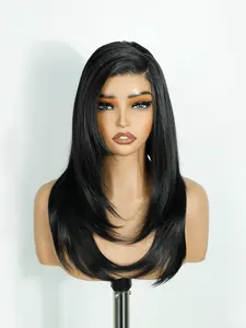 13x6 Lace Glueless Wig, Lace Front Wigs, Straight Synthetic Hair, Medium Length, Natural Look, Perfect for Daily Wear & Special Occasions