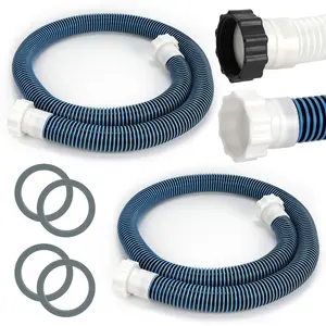 2 Pack 1 1/2 Pool Hose for Above Ground Pool 6ft Pump Replacement Hoses 1.5" EVA Heavy Duty Swimming Pool Hose for Above Ground, Filter Pumps, Saltwater Systems and Sand Filters