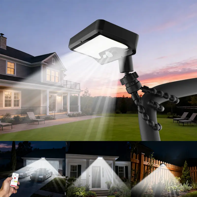 Solar Shed Light With Motion Sensor - 1200LM 144LED Adjustable Pendant Light With Remote