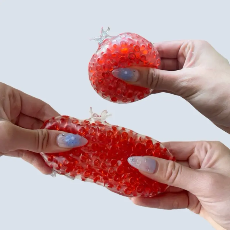 Slushy Bead Pomegranate Squishy Stress Ball, Sensory Stuff Fidgets Squishies Toy for Kids Stuff