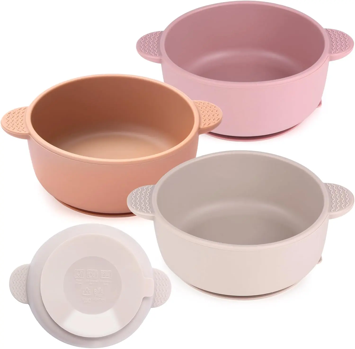 Halloween Fall Gift 3 Pack Baby Bowls, Suction Bowls for Baby Toddlers, BPA Free, Food Grade Silicone Bowl Feeding Supplies, Dishwasher and Microwave Safe, Multicolor