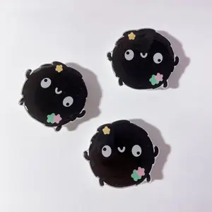Soot Sprite Character Griptok, Kawaii Magnetic Phone & eReader Grip, Kindle Accessories sticky pop socket mount Library Card Magsafe