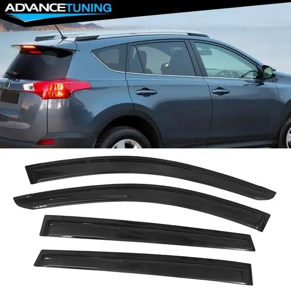 Fits 13-18 Toyota RAV4 XA40 Tape On Acrylic Window Visor Sun Rain Guard 4PCS
