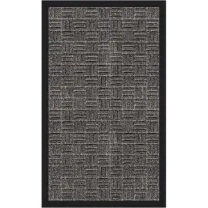 Ottomanson Scraper Doormat – Indoor Outdoor Entry Rug with Rubber Backing & Dirt-Trapping Polyester Pile, Non-Slip Front Door Mat for Mud & Pet Traffic