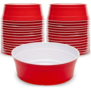 Red Party Cup Bowls - Large Disposable Plastic Bowls - 22 oz or 60 oz