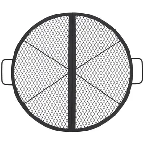 Garvee Heavy Duty Fire Pit Grill Grate – 36 Inch Round or 32×15in Rectangle Carbon Steel BBQ Cooking Grid with Reinforced Handles – Non-Stick, Rust-Resistant, Non-Folding – Outdoor Campfire Grill for Patio, Backyard, Camping, RV