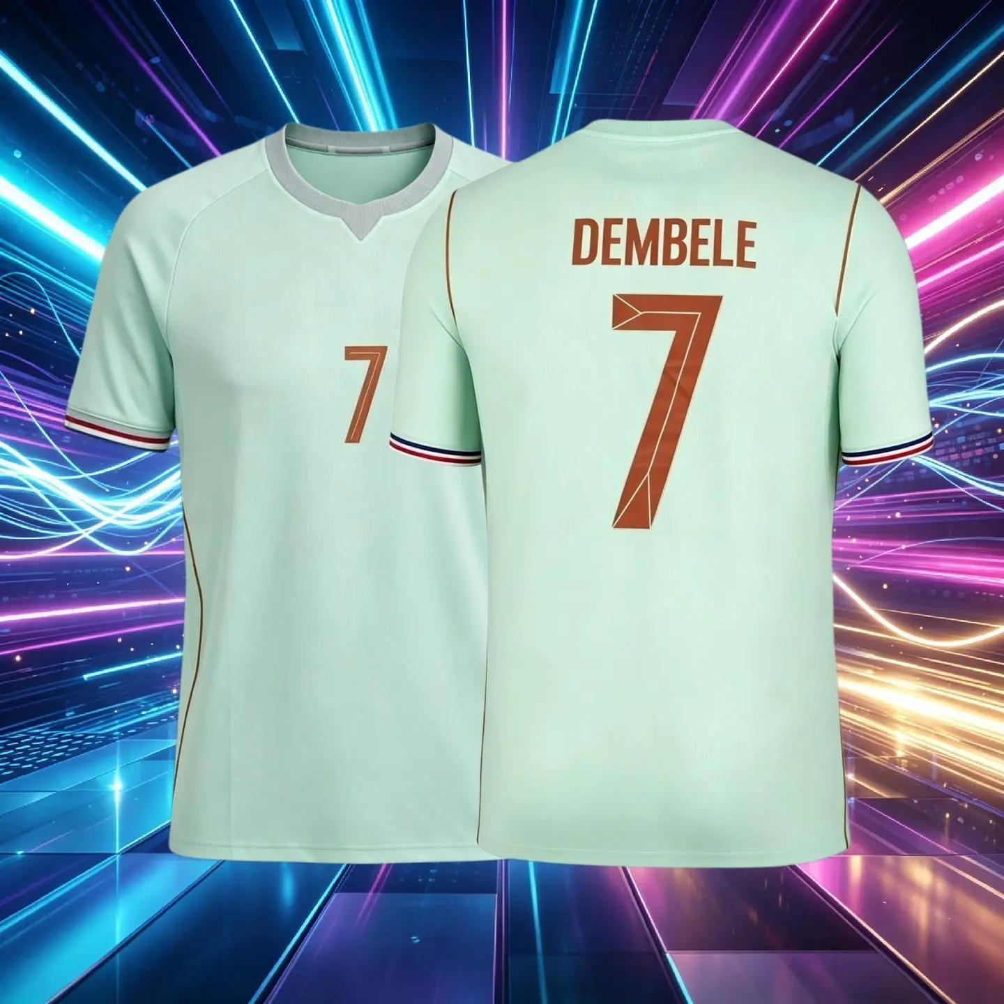 2026 France National Home And Away Blue Green 10# Mbappe 7# Dembele Short And Long Sleeve Soccer Jersey Fans Version