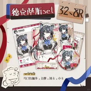 Anime Arknights Cellinia Texas Acrylic Stand Model Figure Desk Display Standing Badge Button Pin Brooch Penetrate Card Xmas Gift