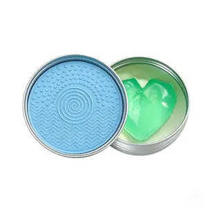 Makeup Brush Cleaner Soap with Silicone Cleansing Pad - Rose Oil Conditioning Solid Sponge Wash - Gentle Makeup Brush Soap for Beauty Blenders, Vegan & Cruelty-Free, 3.5 oz (100g) blue love gift Floral Cosmetic Compact Coconut Clear outdoorfun