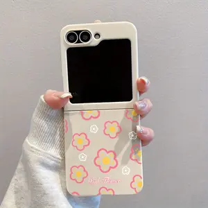Simple Pink Floral English Bright White Phone Case for galaxy Z Flip 7,  for galaxy Z Flip 7Se. TPU Phone Case Suitable for galaxy Flip 7 Series, Providing Full Protection with a Slim Design, Featuring a Mixed Sturdy Shell That Is Scratch-Resistant.