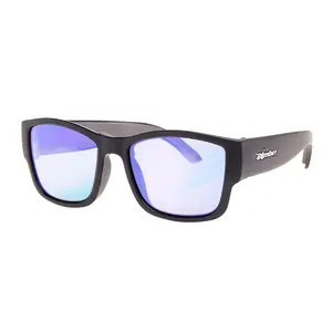 Bomber Anti-Blue Light Sunglasses - Unisex Matte Black Frame Clear Safety Lens with Gray Foam 100% UVA UVB HEV Protection