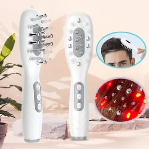 Scalp Massager Comb with Essential Oil Applicator, 3 Speed Vibration Color Light Scalp Care Tool, Hair Scalp Relaxation Device, Scalp Stimulator