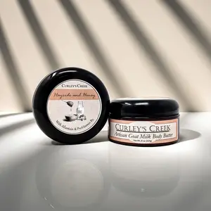 🌾 Hayride & Honey | Goat Milk Body Butter | Handmade Natural Skincare | Allantoin & Pro-Vitamin B5 | 8 Ounces | Curley's Creek