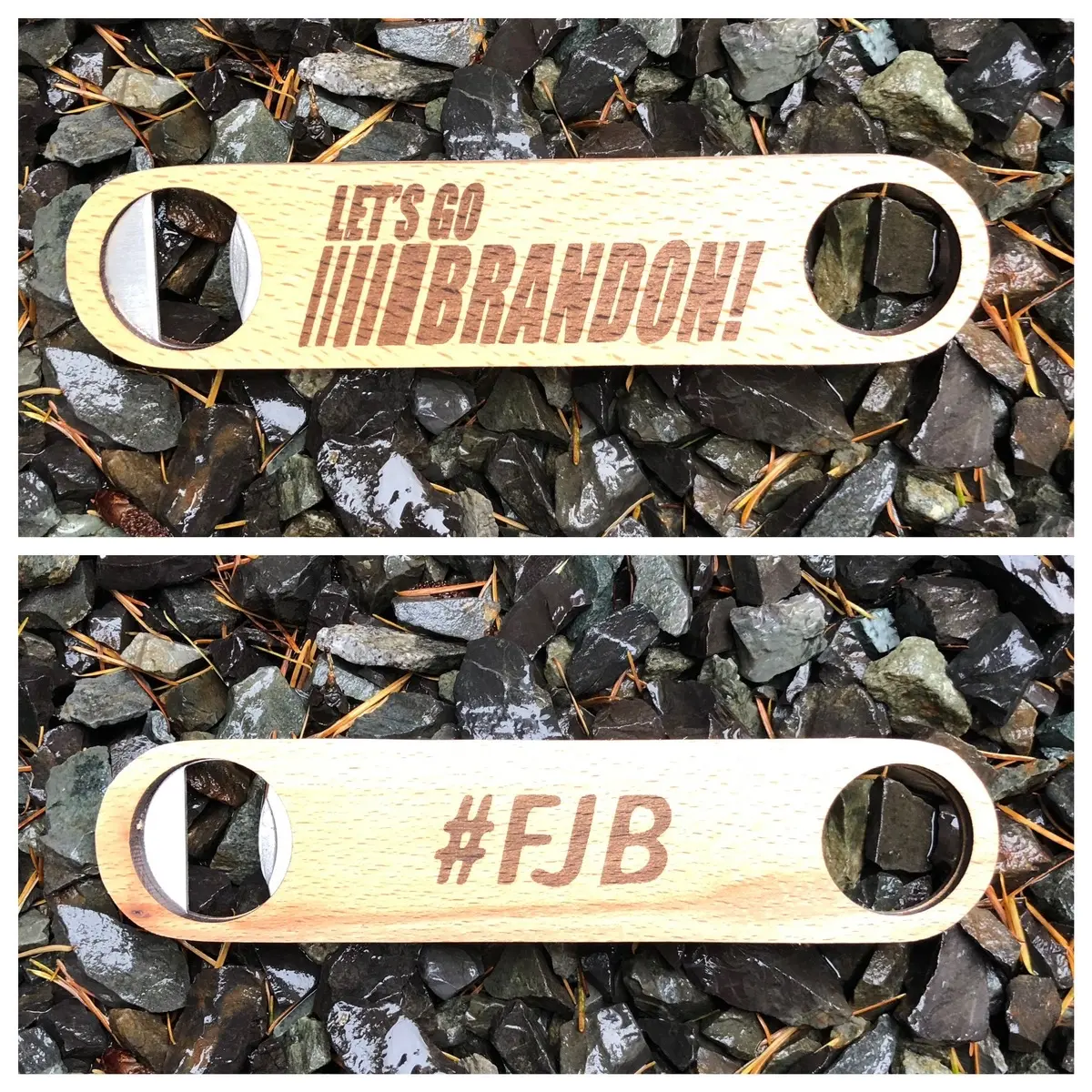 NASCAR Lets go Brandon Laser engraved custom wood bottle opener