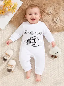 Newborn Baby Clothes Infant Toddler Clothes Boys Girls Cartoon Letter Print Cute Long Sleeve Romper Adorable Infant Onesie Comfortable and Stylish