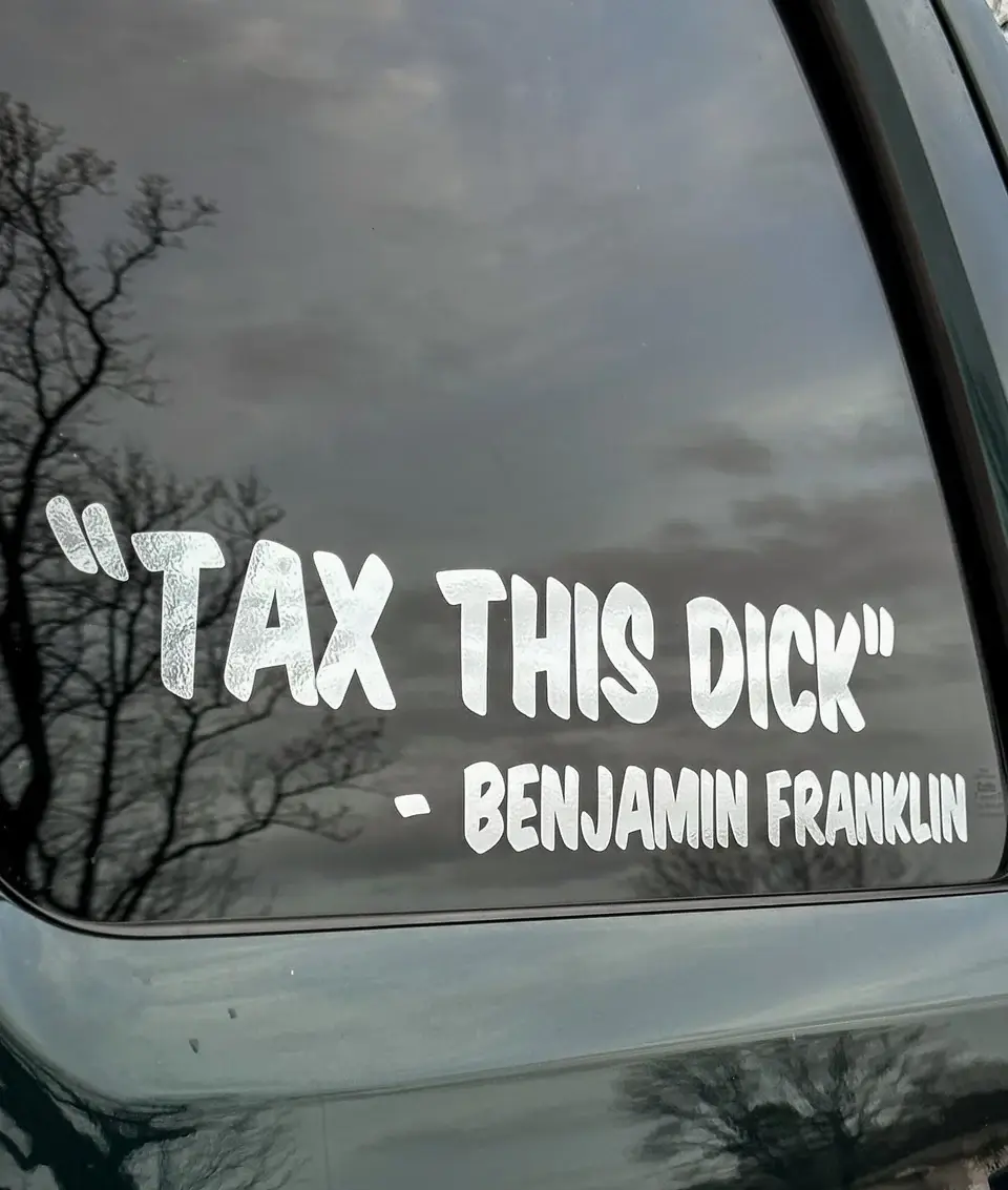 Tax This Decal, (2-pack Options) Bumper Sticker for Car Truck SUV - 20 Colors Available - Toolbox
