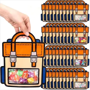 Gift for Her/Him 40pcs Schoolbag-Shaped Plastic Seal Bags - Creative Non-Food Packaging Totes - Reusable Party Handbag Gift Bags for Birthday Favors - Stand Up Resealable Small Goodie Pouches - Not for Direct Food Contact - Cute Boutique Gift tiktokshopsp
