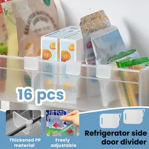 16 Counts Fridge Drawer Divider, Plastic Space Allocator, Versatile Dividers for Cabinets & Boxes