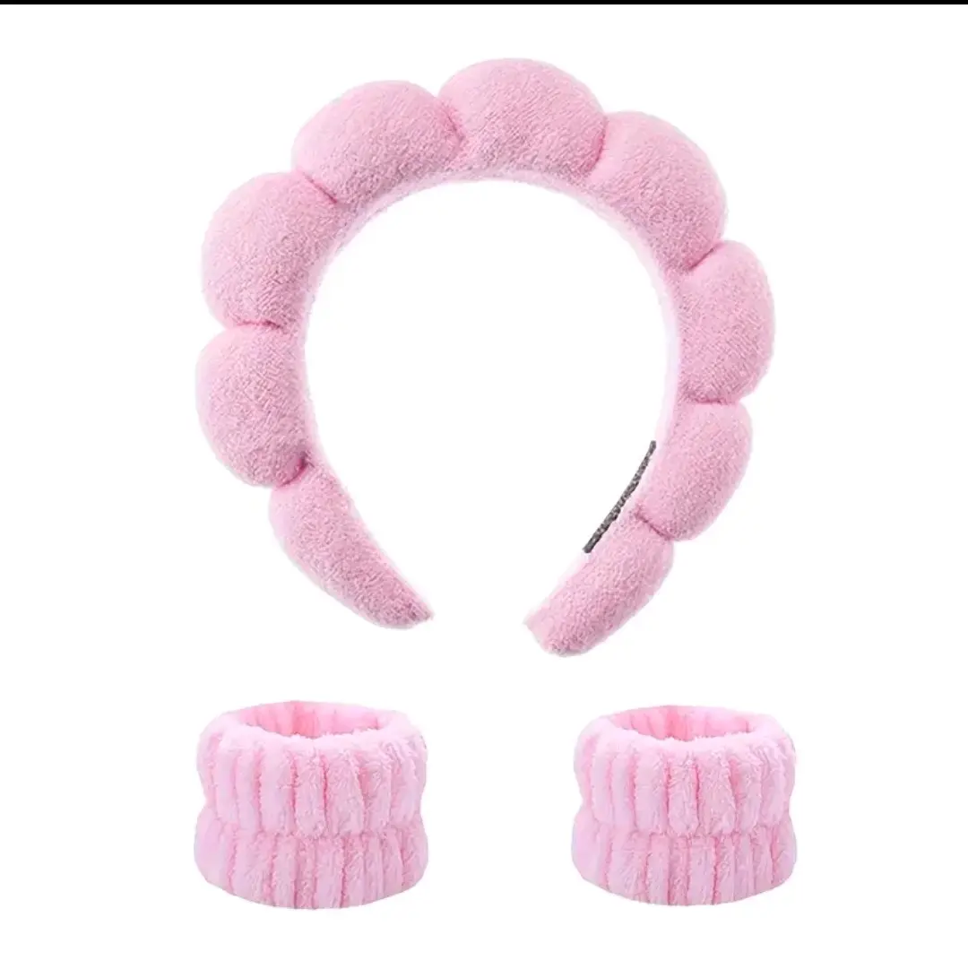 Spa Head band and Hand Bands. face wash